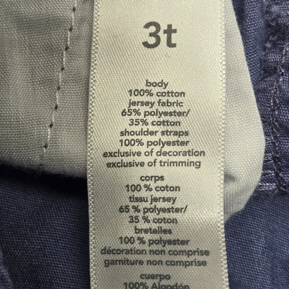 OshKosh B'gosh Overalls Cotton Blue Vestbak Striped Straps Bibs Toddler 3T